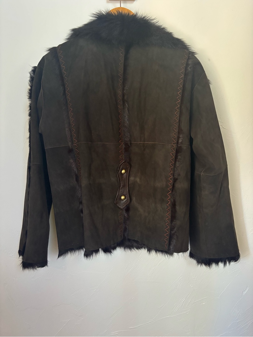Vintage YSL Yves Saint Laurent Rive Gauche Suede Fur Jacket Tom Ford Era Sz 42 - Picture 8 of 16